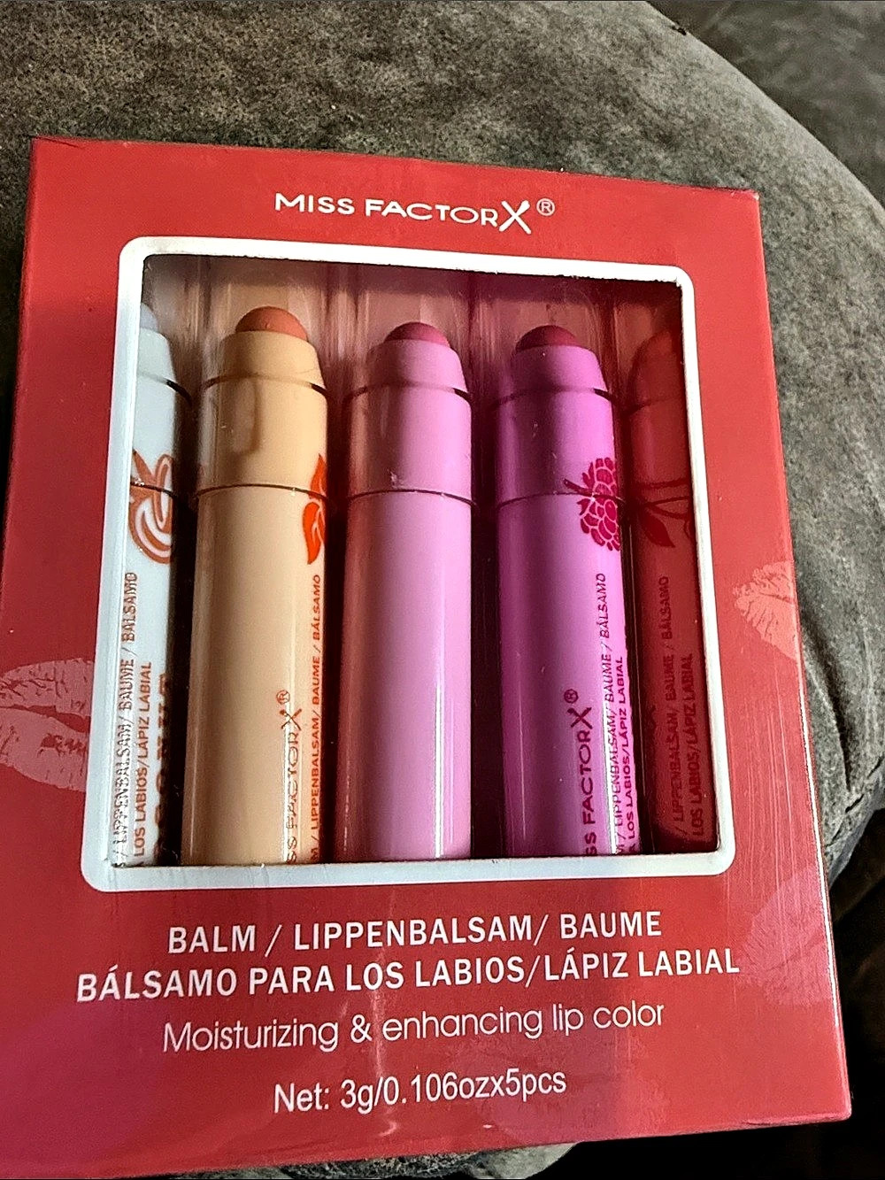 Miss FactorX Moisturizing Lip Balm Set Pink & Beige NWT